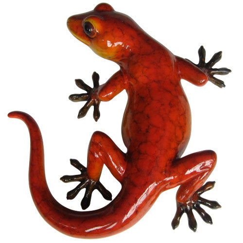 Glossy Red Gecko Garden Ornament Vivid Arts