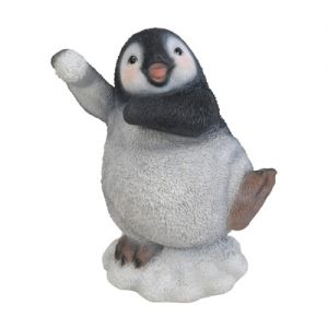 Penguin Snowballing Resin Ornament Vivid Arts