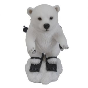 DISCONTINUED Polar Bear Skiing Ornament Vivid Arts
