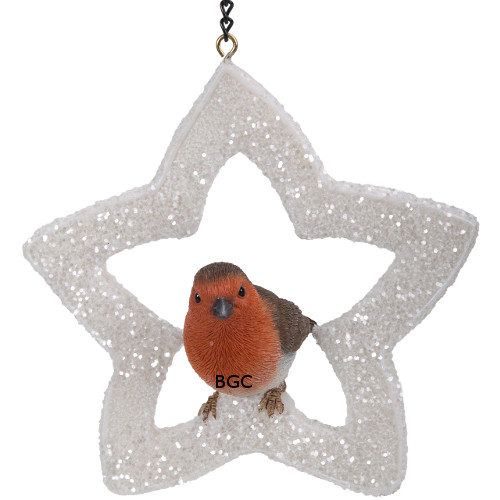 Hanging Star Robin Resin Ornament Vivid Arts