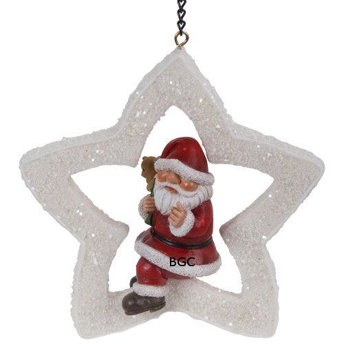 Hanging Mini Star Santa Resin Ornament Vivid Arts