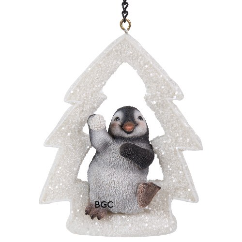 Hanging Tree Penguin Resin Ornament Vivid Arts