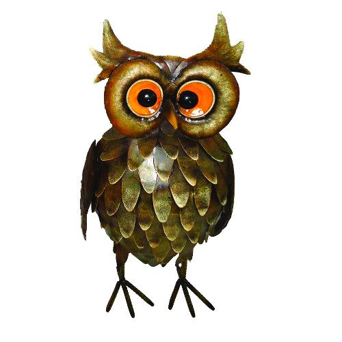 Small Feathered Owl Metal Ornament Vivid Arts