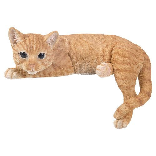 Laying Ginger Cat Resin Ornament Vivid Arts