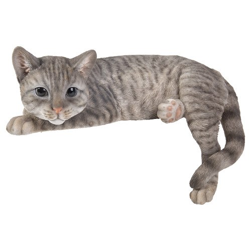 Laying Grey Tabby Cat Resin Ornament Vivid Arts