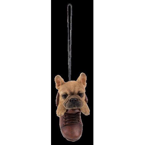 Hanging Boot French Bulldog Resin Ornament Vivid Arts