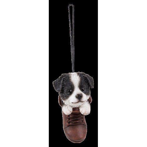 Hanging Boot Sheepdog Resin Ornament Vivid Arts