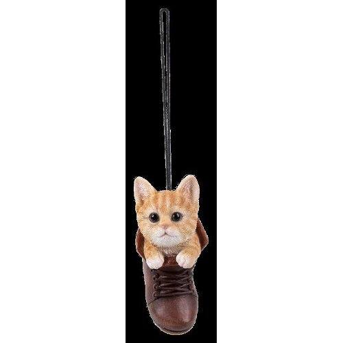 Hanging Boot Ginger Kitten Resin Ornament Vivid Arts