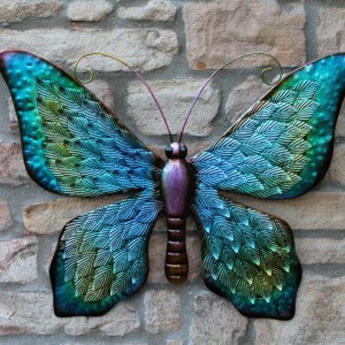 Greenkey Hand Painted Metal Wall Butterfly 604